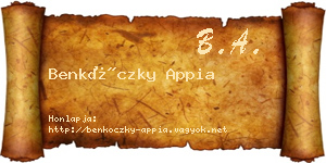 Benkóczky Appia névjegykártya